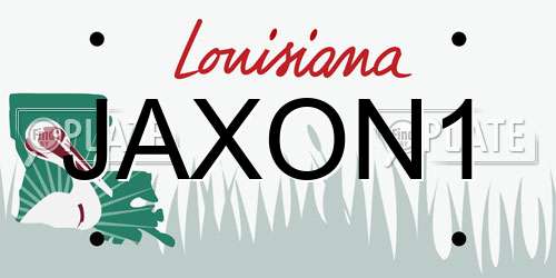 JAXON1 Louisiana License Plate