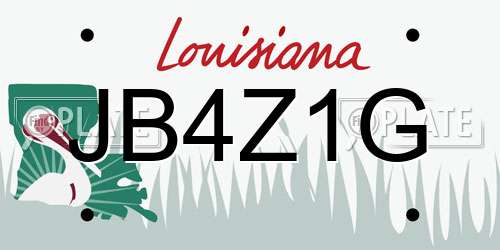 JB4Z1G Louisiana License Plate