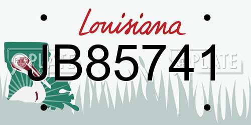 JB85741 Louisiana License Plate