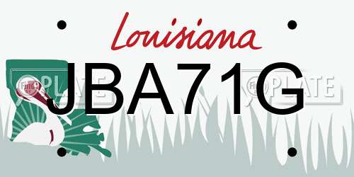 JBA71G Louisiana License Plate