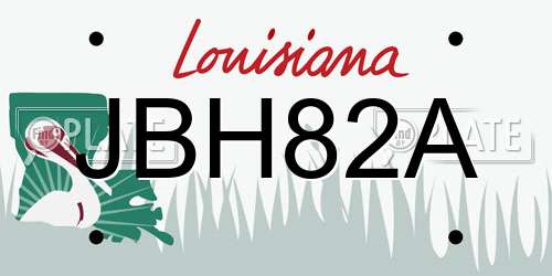 JBH82A Louisiana License Plate