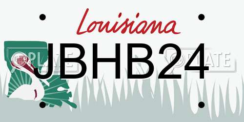 JBHB24 Louisiana License Plate