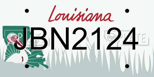 JBN2124 Louisiana License Plate