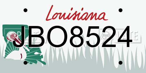 JBO8524 Louisiana License Plate