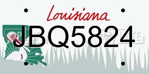JBQ5824 Louisiana License Plate