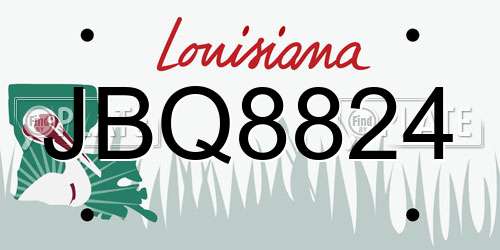 JBQ8824 Louisiana License Plate