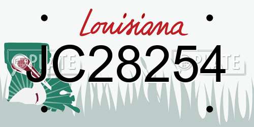 JC28254 Louisiana License Plate