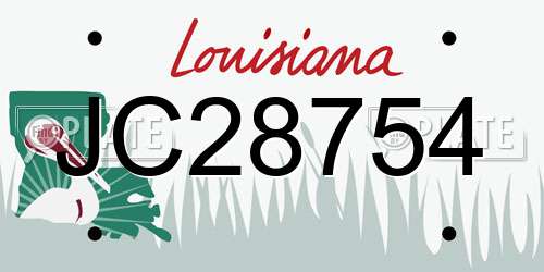 JC28754 Louisiana License Plate