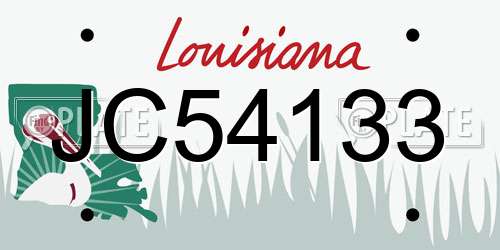 JC54133 Louisiana License Plate