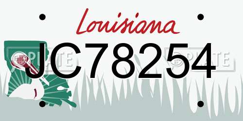 JC78254 Louisiana License Plate