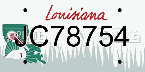 JC78754 Louisiana License Plate