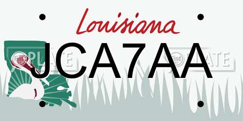 JCA7AA Louisiana License Plate