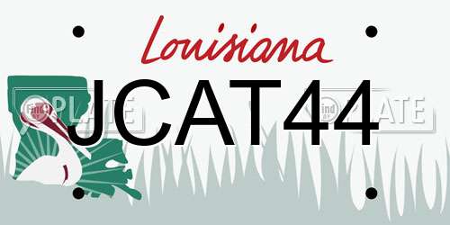 JCAT44 Louisiana License Plate