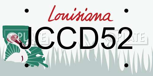 JCCD52 Louisiana License Plate