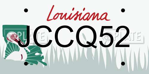 JCCQ52 Louisiana License Plate