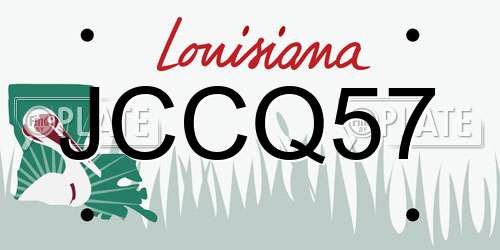 JCCQ57 Louisiana License Plate