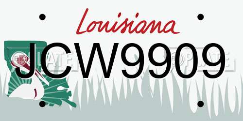 JCW9909 Louisiana License Plate