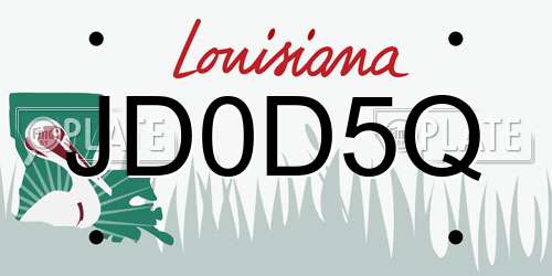 JD0D5Q Louisiana License Plate