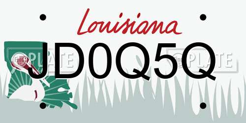 JD0Q5Q Louisiana License Plate