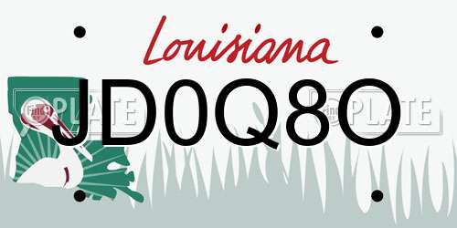 JD0Q8O Louisiana License Plate