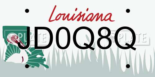JD0Q8Q Louisiana License Plate