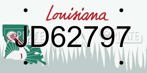 JD62797 Louisiana License Plate