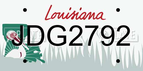 JDG2792 Louisiana License Plate
