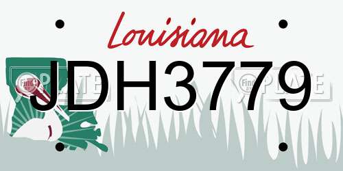 JDH3779 Louisiana License Plate