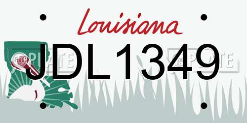 JDL1349 Louisiana License Plate