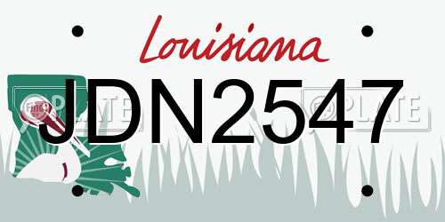 JDN2547 Louisiana License Plate