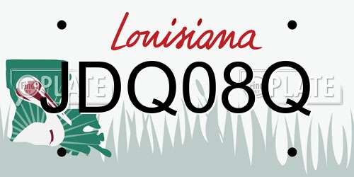JDQ08Q Louisiana License Plate