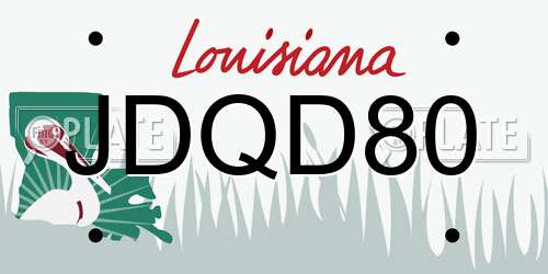JDQD80 Louisiana License Plate