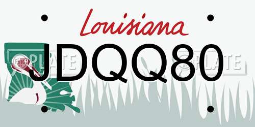 JDQQ80 Louisiana License Plate