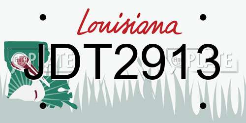 JDT2913 Louisiana License Plate