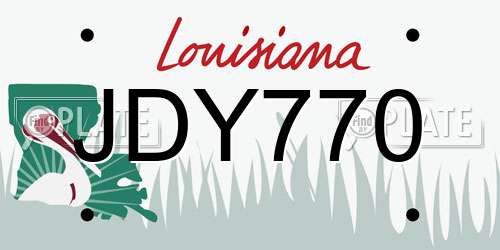 JDY770 Louisiana License Plate