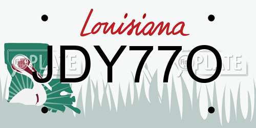 JDY77O Louisiana License Plate