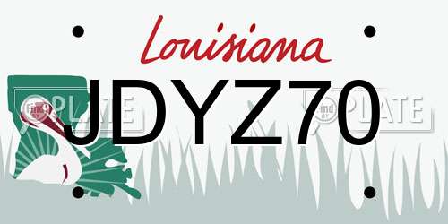JDYZ70 Louisiana License Plate