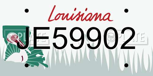 JE59902 Louisiana License Plate