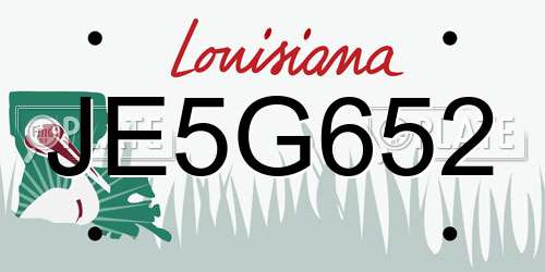 JE5G652 Louisiana License Plate