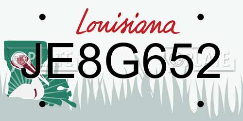 JE8G652 Louisiana License Plate