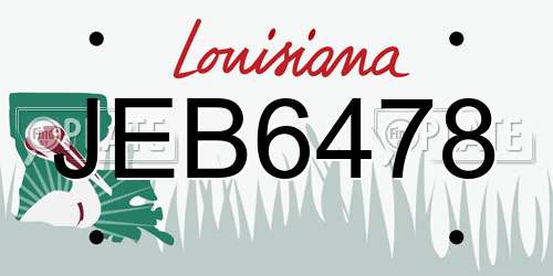 JEB6478 Louisiana License Plate