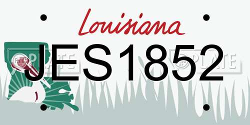 JES1852 Louisiana License Plate