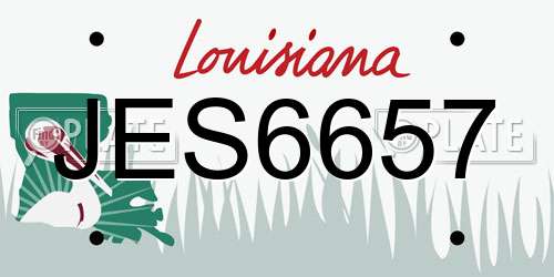 JES6657 Louisiana License Plate