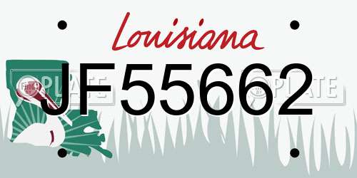 JF55662 Louisiana License Plate