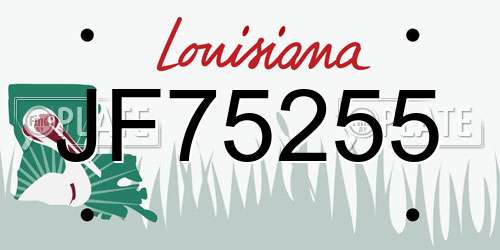 JF75255 Louisiana License Plate