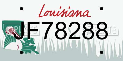 JF78288 Louisiana License Plate