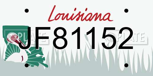 JF81152 Louisiana License Plate