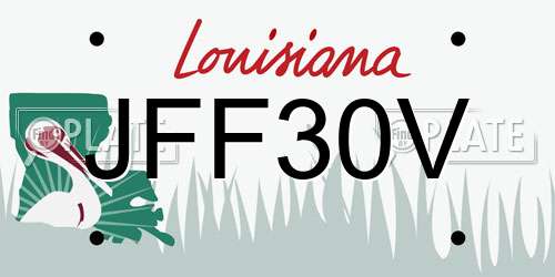JFF30V Louisiana License Plate