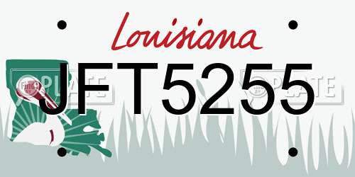 JFT5255 Louisiana License Plate