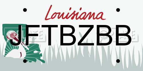 JFTBZBB Louisiana License Plate